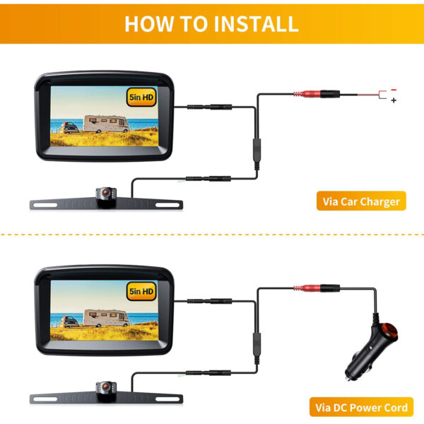 5 Monitor with 1080P Backup Camera for Truck - Image 4